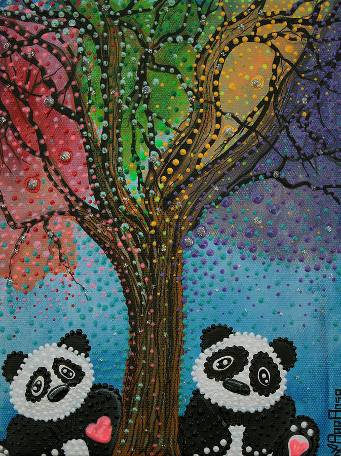 Wildlife Painting - The Panda Tree by Laura Barbosa