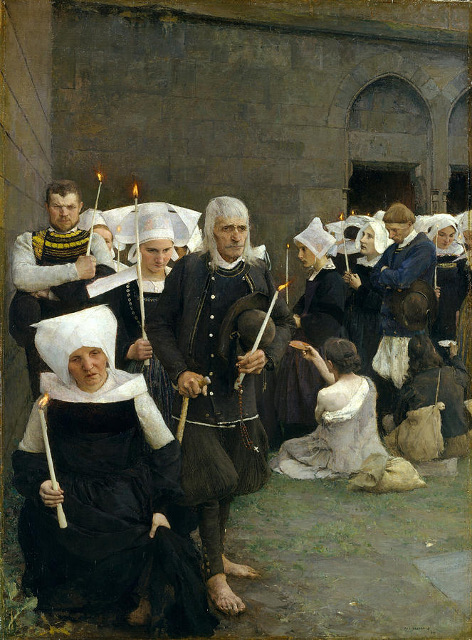 The Pardon in Brittany Painting by Pascal-Adolphe-Jean Dagnan-Bouveret