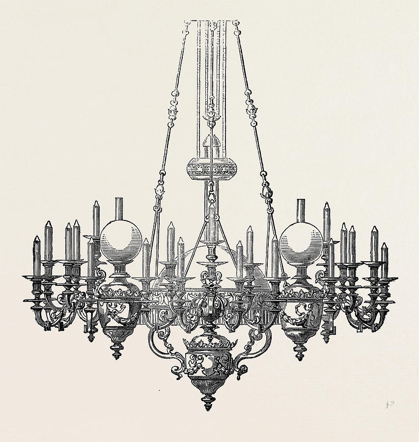 Premium AI Image | A room with a chandelier and a large chandelier.