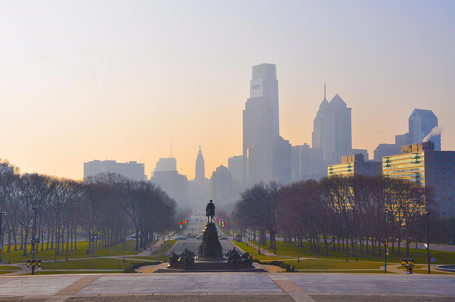 Philadelphia Photograph - The Parkway in the Morning by Bill Cannon