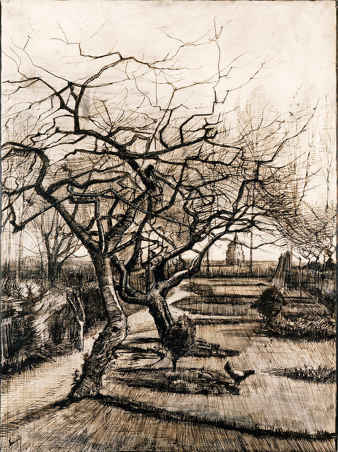 The Parsonage Garden At Nuenen In Winter Painting by Vincent Van Gogh