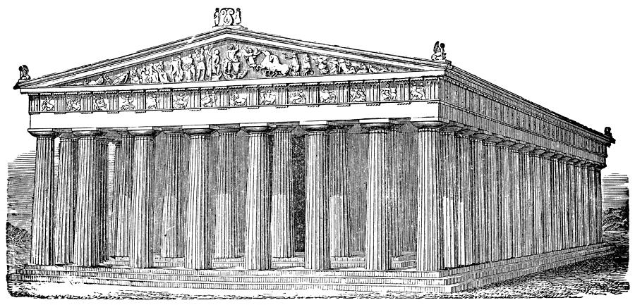 The Parthenon Restored Painting by Granger