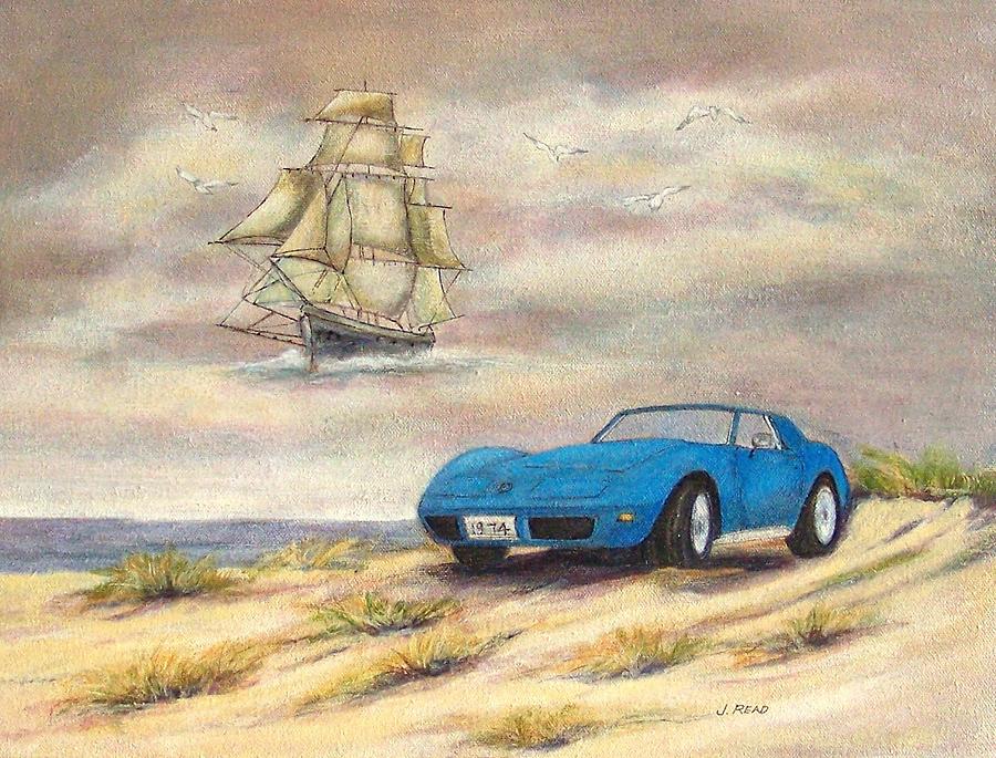 Beach Painting - The Past Meets the Future by Jane Landry  Read
