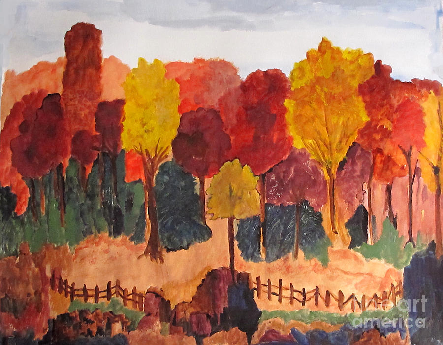 The Pasture in Autumn Painting by Sandy McIntire