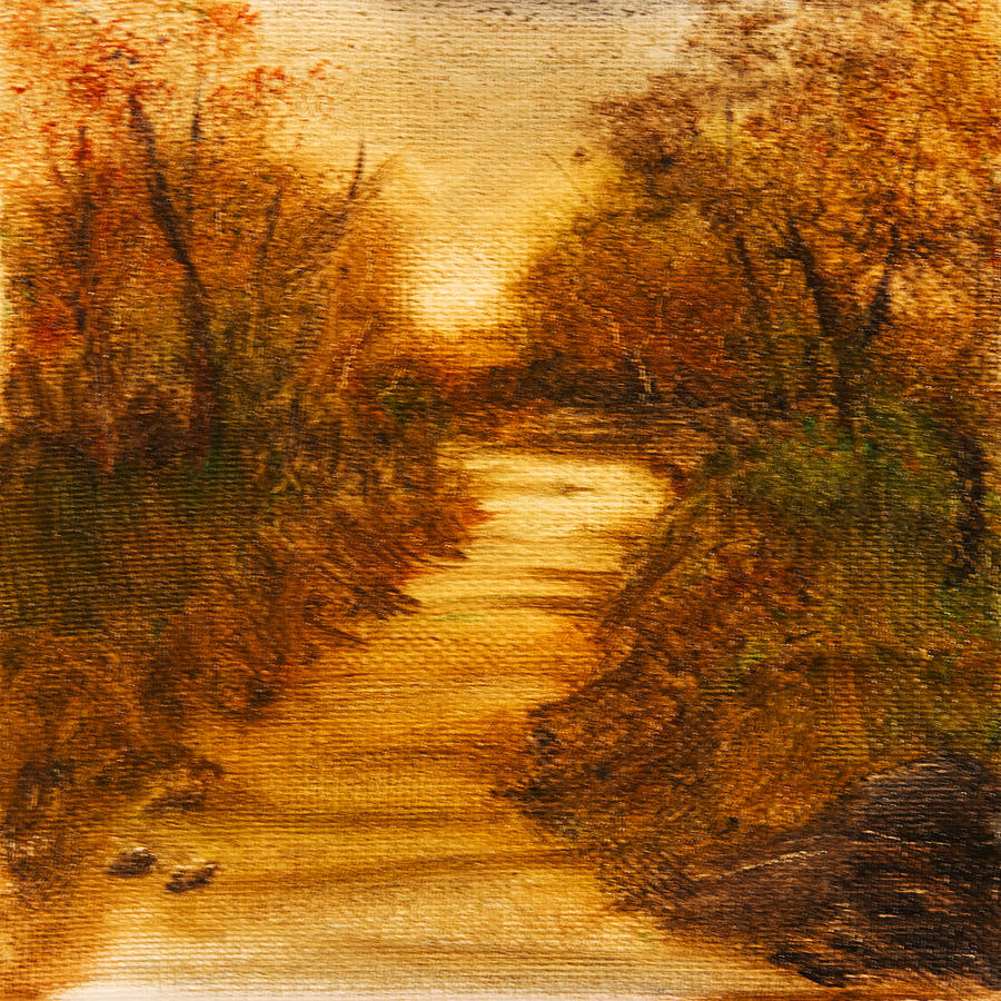 Sunset Painting - Landscape - Trees - The Path by Barry Jones