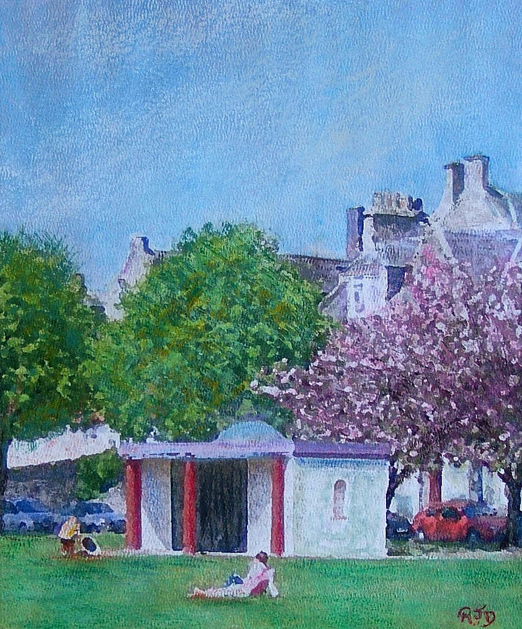 The Pavilion Tweed Green Peebles Painting by Richard James Digance