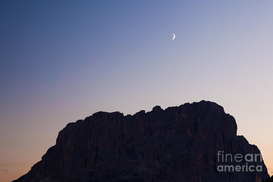 Sunset Photograph - The peak and the moon by Matteo Colombo