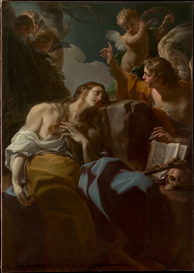 Corrado Giaquinto Painting - The Penitent Magdalen by Corrado Giaquinto