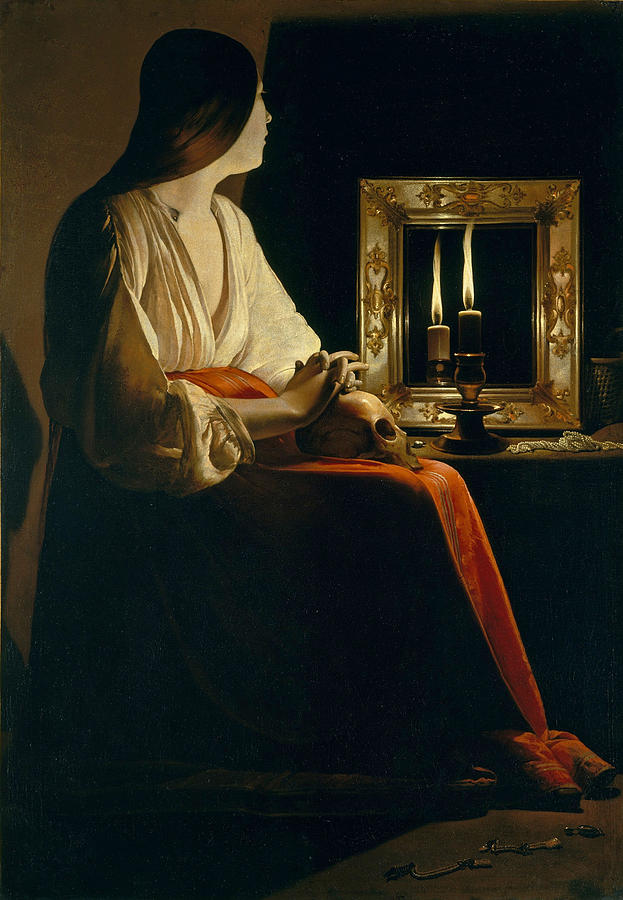 Georges De La Tour Painting - The Penitent Magdalen by Georges de La Tour
