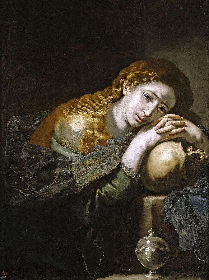 Jusepe De Ribera Painting - The Penitent Magdalene by Jusepe de Ribera