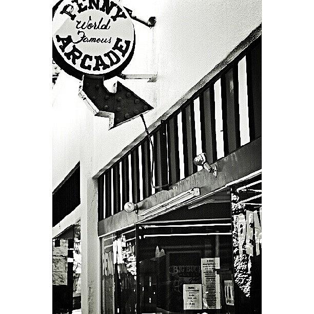 Vintage Photograph - The #penny #arcade In #blackandwhite by Niki Crawford
