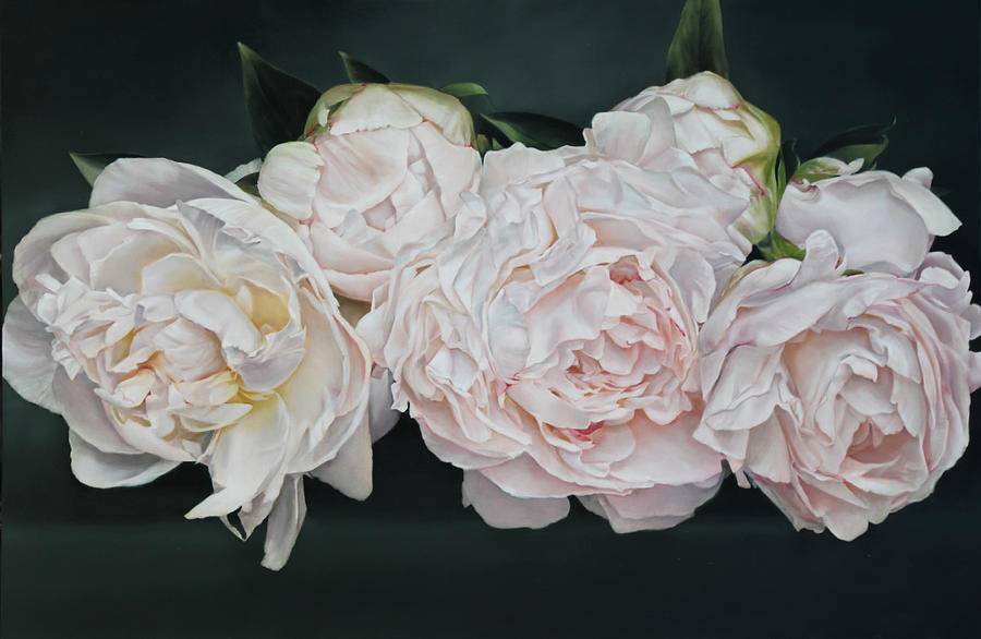 Flower Painting - The Peonies 146 x 97 cm by Thomas Darnell