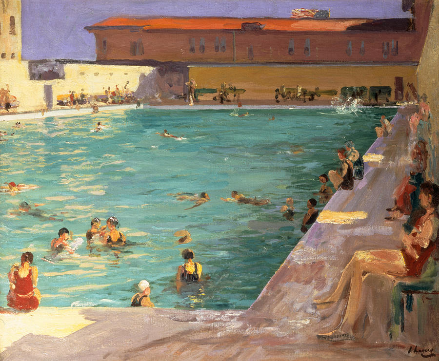 The Peoples Pool, Palm Beach, 1927 Painting by Sir John Lavery
