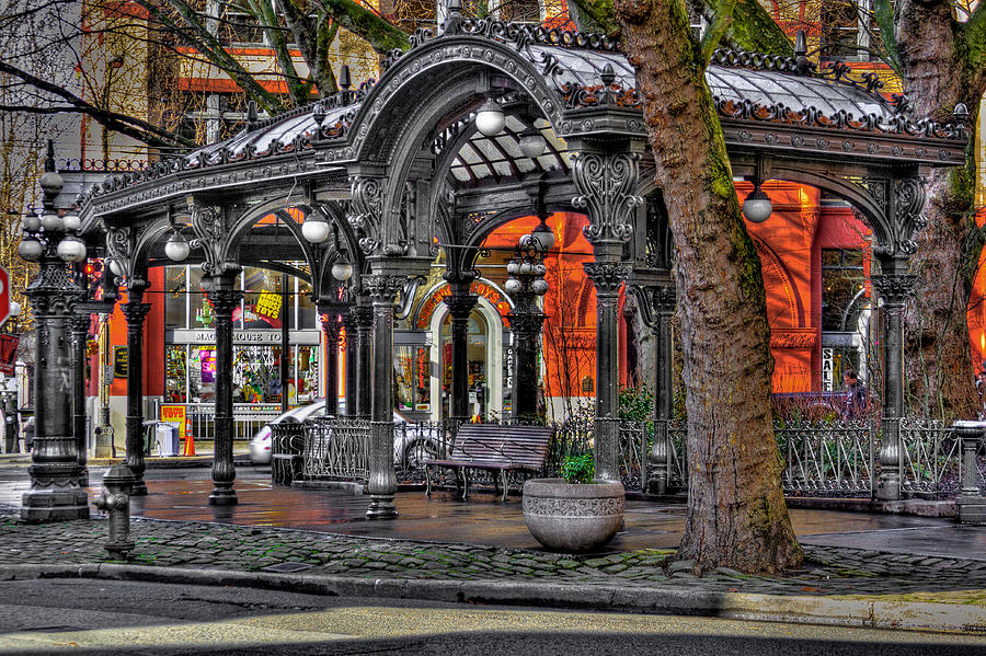 Seattle Photograph - The Pergola in Pioneer Square - Downtown Seattle by David Patterson