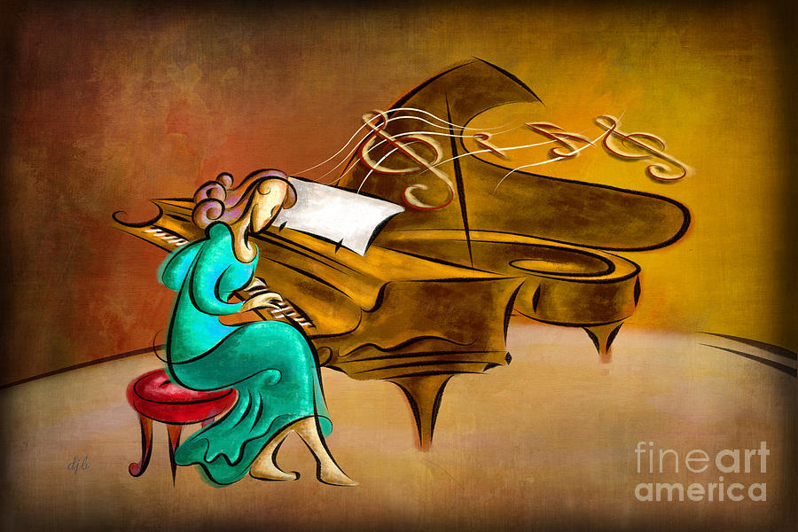Music Digital Art - The Pianist by Peter Awax