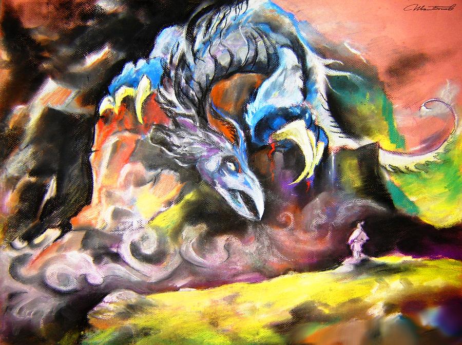 Fantasy Pastel - The piligrim and the demon by Ivan Bogoev