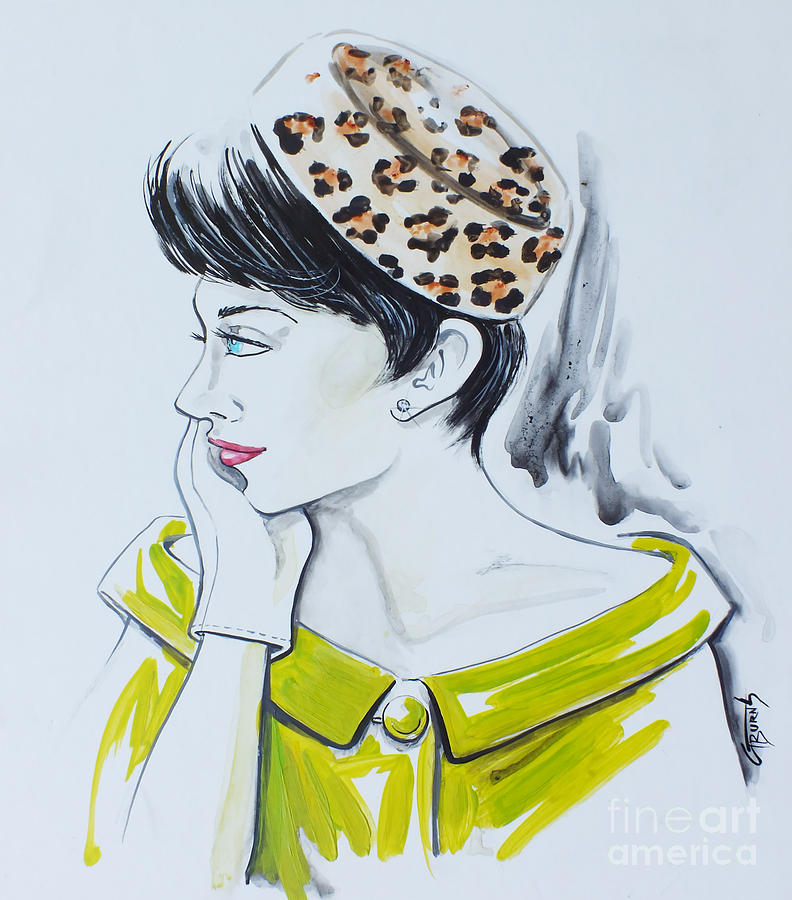 Hat Painting - The Pillbox Leopard Print Classic by GG Burns
