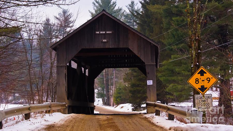 The Pine Brook Covered Bridge. Photograph by New England Photography