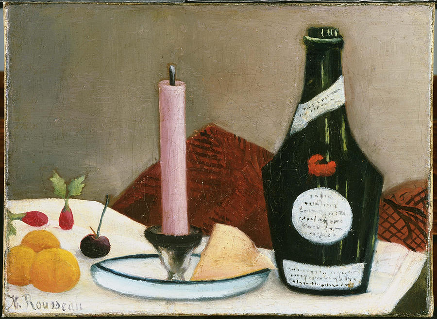 The Pink Candle Painting by Henri Rousseau