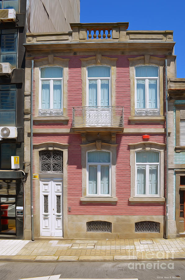 The Pink Tiled House - Oporto Photograph by Mary Machare
