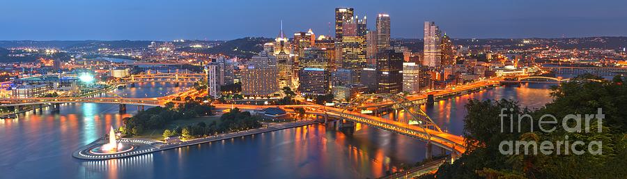The Pittsburgh Blues Panorama Photograph by Adam Jewell