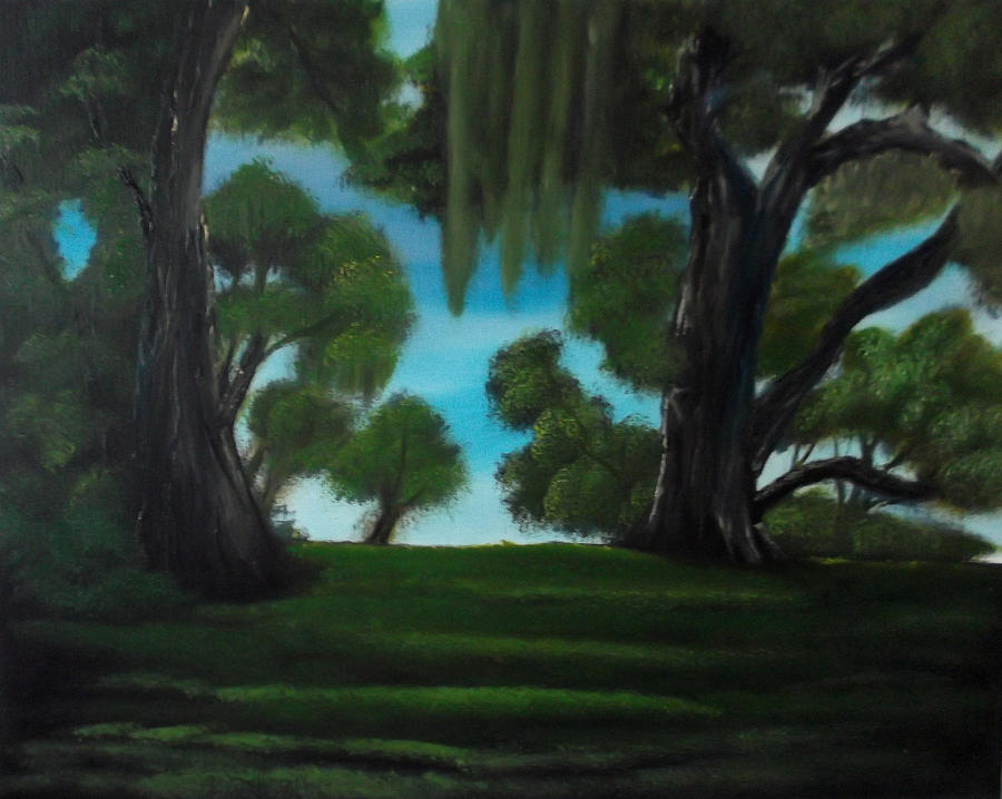 Trees Painting - The Plantation by Cynthia Adams Trees Painting - The Plantation by Cynthia Adams