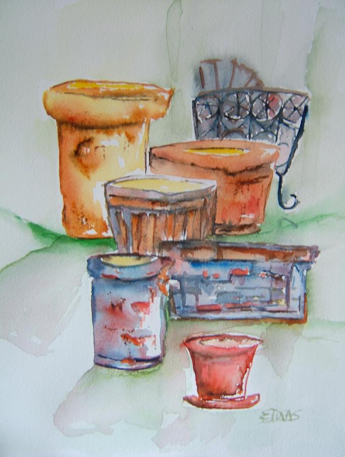 The Planters Await Painting by Elaine Duras