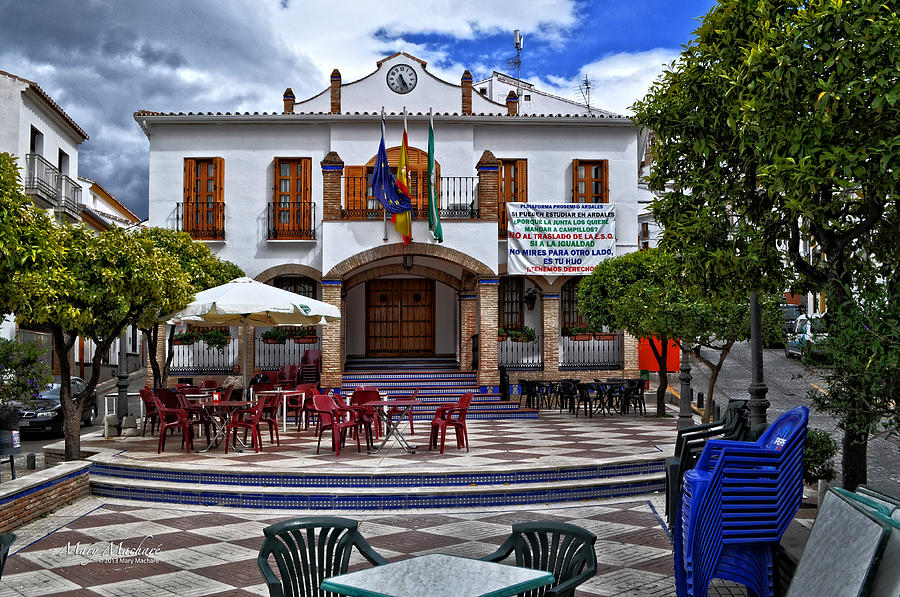 Summer Photograph - The Plaza - Ardales Spain by Mary Machare