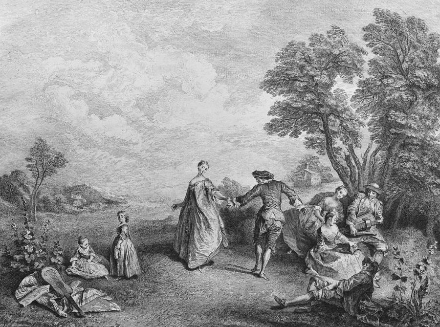 The pleasures of the countryside Drawing by Nicolas Lancret - Fine Art ...