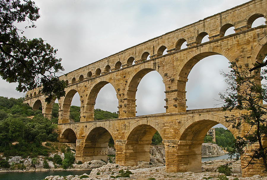Bridge Photograph - The Pont du Gard by Jacqi Elmslie