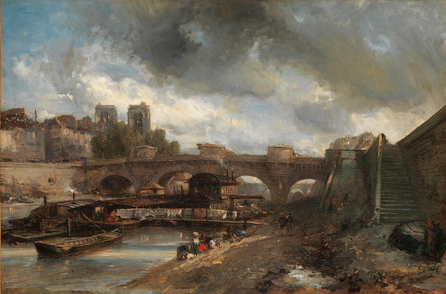 The Pont Neuf Painting by Johan Barthold Jongkind