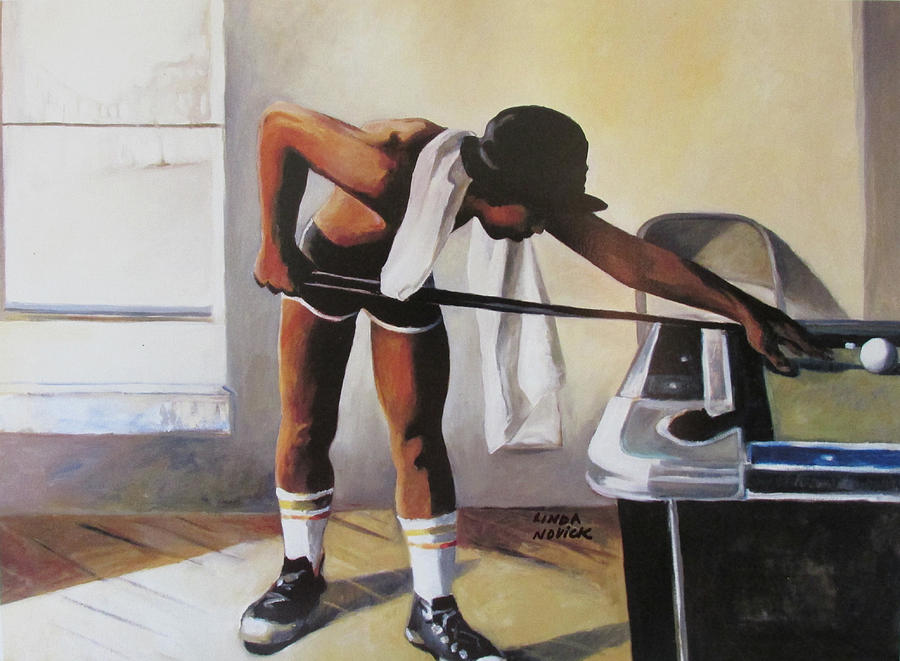 The Pool Player Painting by Linda Novick
