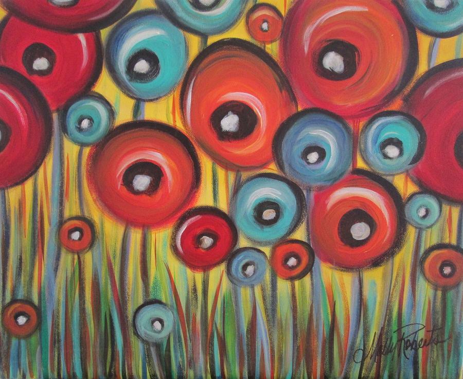 Flower Painting - The Poppy Field by Molly Roberts