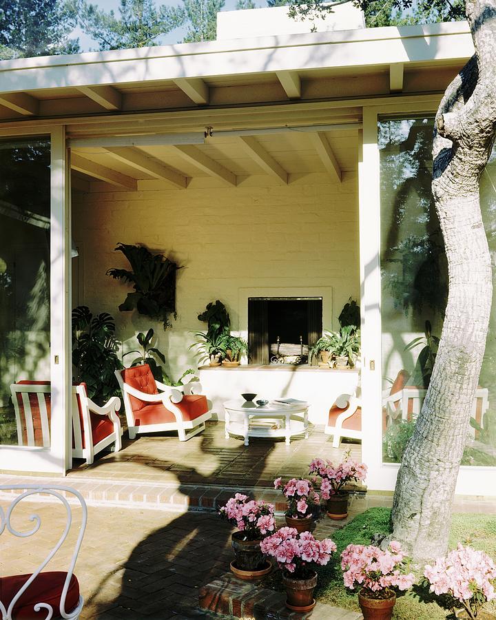 The Porch Of  Mr and Mrs George L Coleman Jr Photograph by Fred Lyon