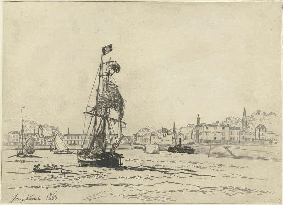 The Port Of Honfleur, Johan Barthold Jongkind Drawing by Johan Barthold ...