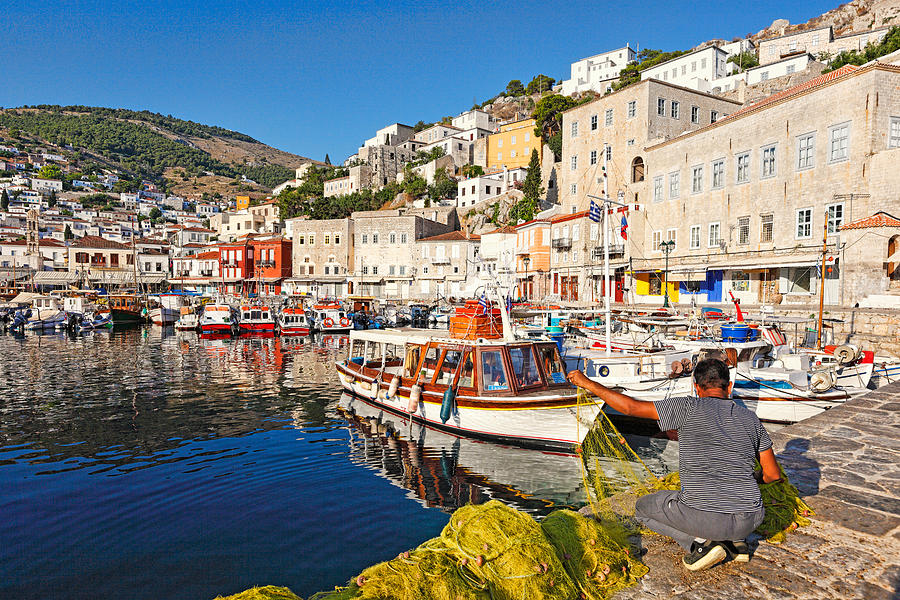 The port of Hydra - Greece Photograph by Constantinos Iliopoulos