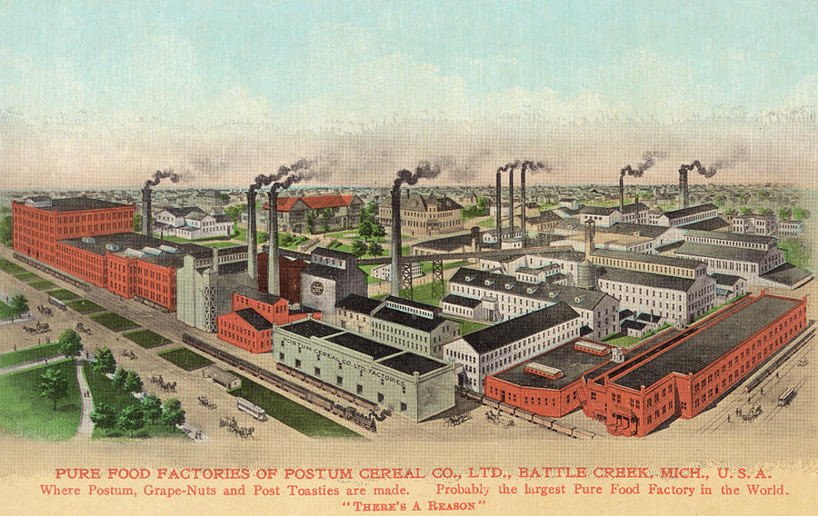 The Postum Cereal Company #39 s Works Drawing by Mary Evans Picture Library The Postum Cereal Company #39 s Works Drawing by Mary Evans Picture Library