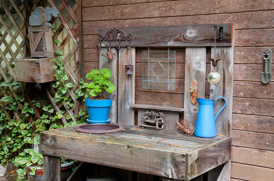 The Potting Bench Photograph by Geraldine Alexander
