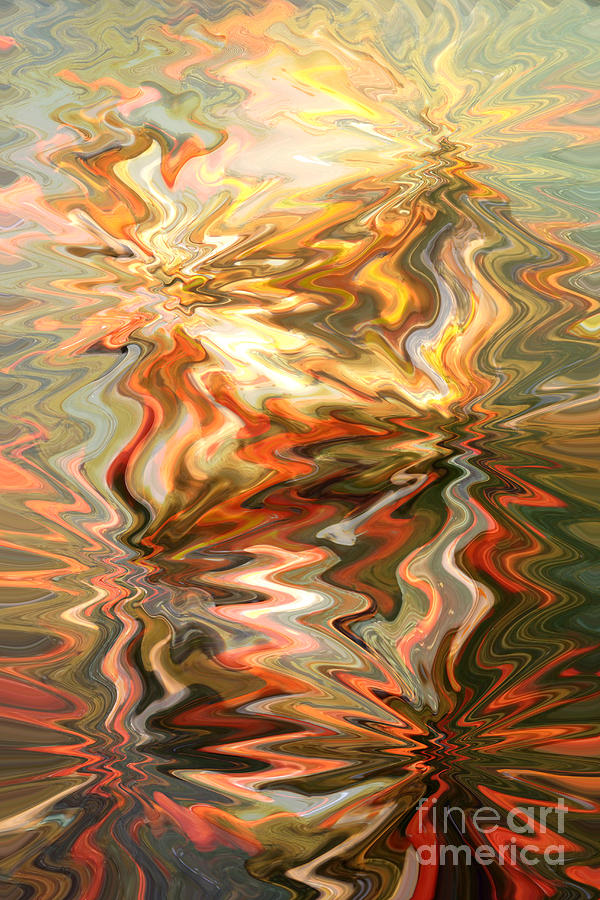 Gray and Orange Peaceful Abstract Art Photograph by Carol Groenen