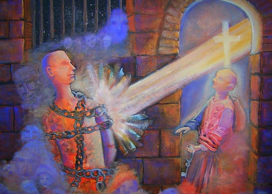 The Power of the Cross Breaks Bondage Painting by Kathleen Luther