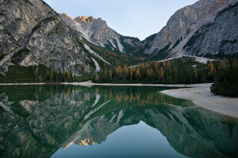 The Pragser Wildsee (lake Prags, Lago Photograph by Martin Zwick