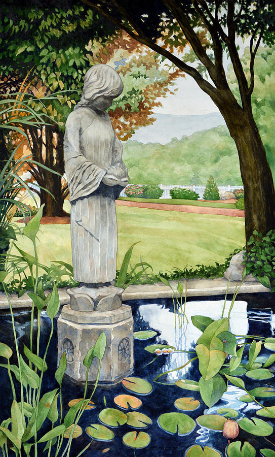 Watercolor Painting - The Praying Pond by Mick Williams