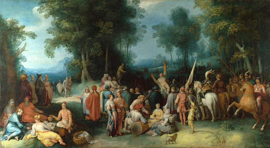 The Preaching of Saint John the Baptist Painting by Cornelis Cornelisz van Haarlem