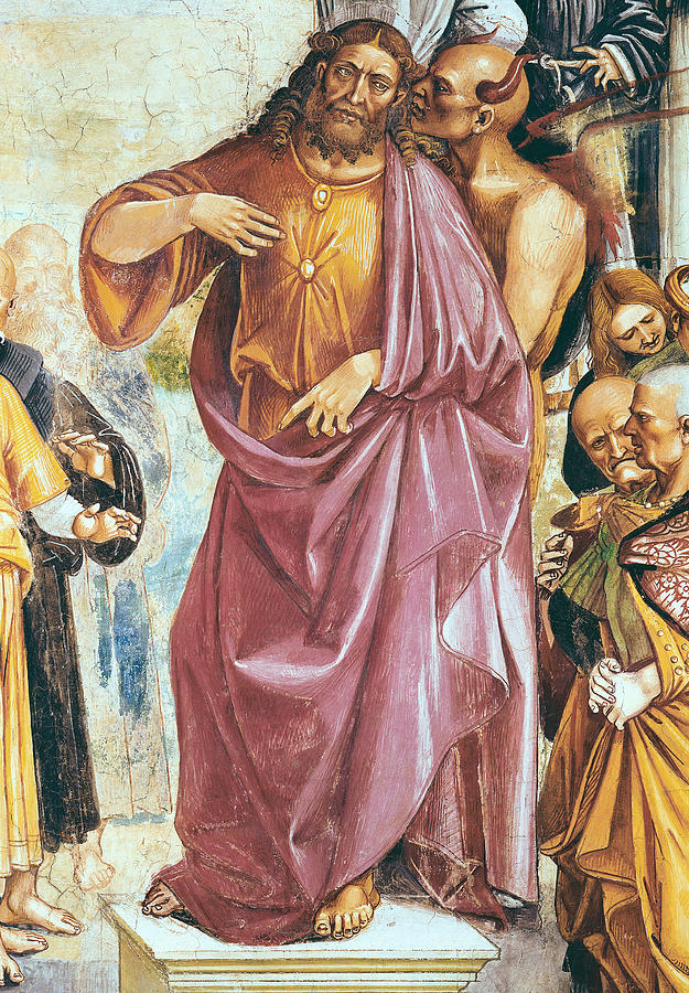 The Preaching Of The Antichrist Painting by Luca Signorelli