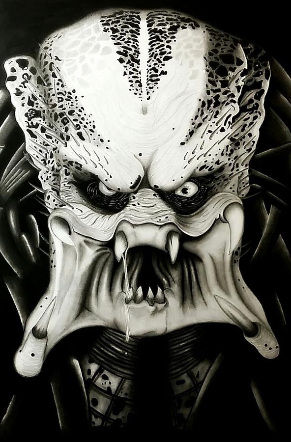 Alien Movie Drawing - The Predator by Scott McIntire