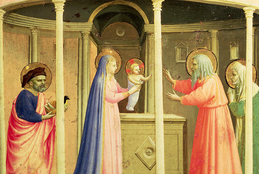 Fra Angelico Painting - The Presentation in the Temple by Fra Angelico