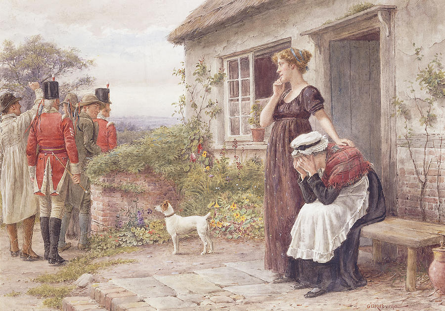 Cottage Painting - The Press Gang by George Kilburne
