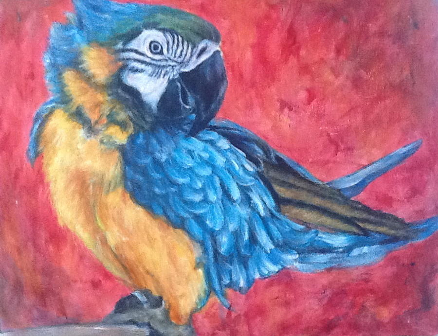 The Pretentious Parrot Painting by Bonnie Peacher