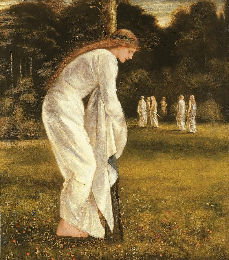 Fantasy Painting - The Princess Tied to a Tree by Edward Burne-Jones