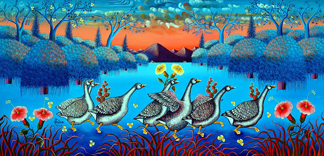 The Procession by Frantz Petion Painting by Frantz Petion The Procession by Frantz Petion Painting by Frantz Petion